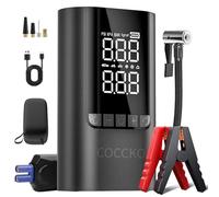 COCCKO 6000A Jump Starter Power Pack with Air Compressor, 10000mAh Peak Battery Booster,Portable Car Jump Starter for 12V Vehicles, LED Emergency Light, Tire Inflator, USB Fast Charging