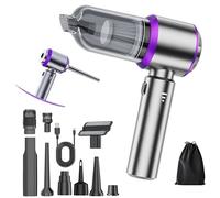 COCCKO Powerful Handheld Vacuum Cleaner-15000PA Cordless Car Hoover with 3 Suction Modes,30min Runtime,100W Motor,Rechargeable 6000mAh Battery,Mini Portable Vacuum for Car & Home Cleaning (Purple-A)