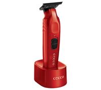 Cocco Hyper Veloce Pro Trimmer, Digital Gap Graphene Blade (Red) | High-Torque Brushless BLDC Motor, Cordless, All-Metal Design, Lithium-Ion Battery, Charging Base Included