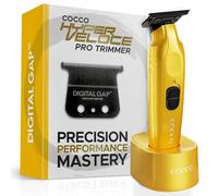 Cocco Hyper Veloce Pro Trimmer - Professional Trimer, Graphene Digital Gap Blade, High Torque DC Motor, Metallic, Cordless