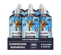 Coccolino Fabric Softener, Concentrate, Spring Air Fabric Softener Washing Machine with Stay Fresh Technology, with Fruity Notes, Pink and Sandalwood, XXL Size for up to 456 Washes, 6 Pack of 1750