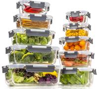 coccot Glass Food Storage Containers with Lids Airtight, Glass Meal Prep Containers for Lunch, Glass Container Set, BPA Free（20 Pieces）