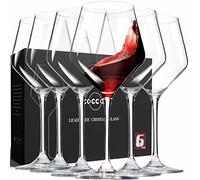 coccot Wine Glasses,White Red Wine Glasses Set of 6,Lead-Free Premium Crystal Clear Glass,Hand Blown Italian Style Burgundy Long Stem Wine Glasses,Great Gift Packaging(16oz,6pack)
