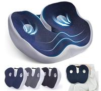 Coccyx Cushion for Tailbone Pain - Adjustable Memory Foam Sit Bone Relief Seat Cushion, Outfany Ergoseat, Hilipert Ergoseat, Ergonomic Seat Cushion for Long Sitting, Office, Car Drivers (Blue)