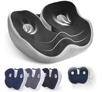 Coccyx Cushion for Tailbone Pain, anti-hemorrhoid buttocks cushion, Adjustable Memory Foam breathable cushion, Ergonomic Sit Bone Relief Seat Cushion, for Long Sitting, Office, Car Drivers (Black)