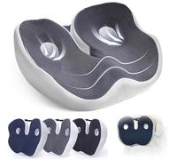 Coccyx Cushion for Tailbone Pain, anti-hemorrhoid buttocks cushion, Adjustable Memory Foam breathable cushion, Ergonomic Sit Bone Relief Seat Cushion, for Long Sitting, Office, Car Drivers (Gray)