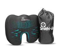 Coccyx Seat Cushion for Tailbone Pain | Relief from Sciatica Pain & Lower Back Pain | Premium Memory Foam Seat Pad for Office Chairs, Cars & Planes| Handy Carry Bag (Black)