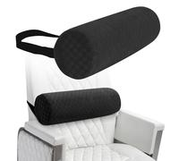 coceyese Lumbar Roll Pillow for Lower Back, Lumbar Support Foam Roll Cushion with Pillowcase and Upgraded Strap for Office, Chair, Car, Seat Pain Relief & Improving Posture (Black, Long-15 * 4.3'')