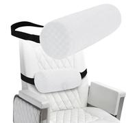 coceyese Lumbar Roll Pillow for Lower Back, Lumbar Support Foam Roll Cushion with Pillowcase and Upgraded Strap for Office, Chair, Car, Seat Pain Relief & Improving Posture (White, Short-11 * 4.3'')