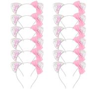 COCIDE 12Pcs Kitty Cat Ears Headbands for Women Plastic Taylor Party Decorations Headbands for Girls Gabby Party Favors Birthday Supplies for Women Halloween Hair Accessories Hair Hoops Costume