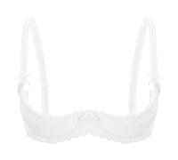 Cocila 1/4 Cup Bras for Women Sexy Underwire Lace Bra See Through Balconette Padded Lingerie Shelf Tops Womens Workout 40Dd Non UK Body and Backless Comfort 36Dd 36E Sports Jelly Wireless