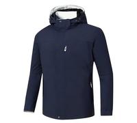 Cocila 2025 Mens Hooded Windproof Jacket Outdoor Hiking Soft Outer Monogrammed Rain (Blue, XXXL) Coat Long Winter Coats for Men Puffer Waterproof with Hood Tweed Men's Pea Parka Overcoat Duffle