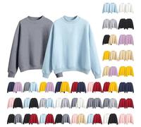 Cocila 2PC Sweatshirts for Women Essentials Hoodie Solid Color Crewneck Lightweight Sweaters Oversized Valueweight Pullover Long Sleeve Hoodies Casual Autumn And Winter Tops 2025 Rose Gold XL