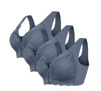 Cocila 3 Pieces Lace Women's Bras Wide Strap Seamless No Strangulation Underwired Comfort Sleep Bras Women Underwear Push Up Breathable Sports Soft Cup Full Coverage Casual Oversized Bra S-3XL