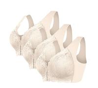 Cocila 3 Pieces Lace Women's Bras Wide Strap Seamless No Strangulation Underwired Comfort Sleep Bras Women Underwear Push Up Breathable Sports Soft Cup Full Coverage Casual Oversized Bra S-3XL