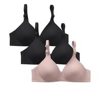Cocila 3PC Bra for Women's Soft Cup Non Padded Push Up Sexy Bras Wirefree Brassiere Underwear Bralette Support Comfortable Causal Everyday Sleeping Bra Lace Minimiser Ladies Bras White