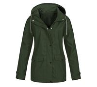 Cocila Amazon Deals Of The Day Uk Womens Autumn Winter Solid Color Hooded Pockets Watertight Windproof Jacket Raincoat with Hood Women Ladies Coat Size 22 Black Rain Ladies Gift Sets Sale Clearance