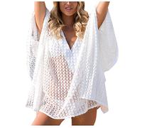 Cocila Beach Bikini Cover Ups for Women Ladies Lace Crochet Beachwear Cover Dress Tops Bathing Suit Pool Wrap Shawls White