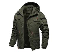 Cocila Big Jackets Jacket Lined Thick Removable Hood Work Coat with Cargo Pockets Summer Waterproof Men Slim Fit Black PVC Long