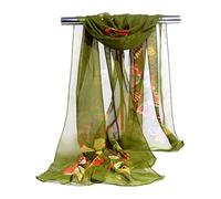 Cocila Black of Friday 2024 Teenager Gifts Girls Green Patterned Scarf Sage Green Scarf Women Chirstmas Gifts For Women Christmas Chiffon Scarf Lightning Deals Today Tiktok Trend Items