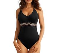 Cocila Black Swimming Costume Women Women's Solid Color Mesh Patchwork Swimsuit Europe and The States Sexy Fashion Slimming Backless (Black, M) White Padded Swim Wear Cold Water Womens Plus Size