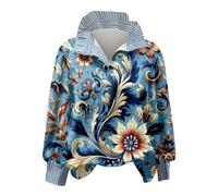 Cocila Blouses for Women UK Women's Fall Tops 2025 Stand Collar Long Sleeve Button Shirts (Blue, XL) Linen Shirt Summer Top Dresses Loose Blouse Red White and Blue Black T Ladies Short Leopard