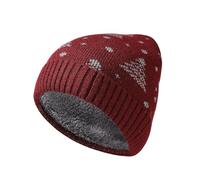 Cocila Buy British Day Deals Autumn/Winter/Christmas Plush Thick Double Layer Warm Knitted Wool Hat Ear Hats Women's Hats Caps Winter Waterproof Wooly Hat Women Gifts for Gym L Black of Friday Deal