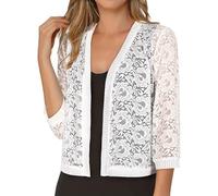 Cocila Cardigan Women A Solid Color Lace Knitted with V Neck and Three Quarter Sleeves for Ladies Long Cardigans Wool UK Knitting Patterns Yellow Jumper Cropped Royal Blue Line Black Pink