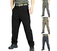 Cocila Cargo Trousers for Men UK Waterproof Trousers Multi Pockets Men Cargo Combat Work Work Pants with Button & Zip Fly Black XXL