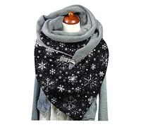 Cocila Checke Winter Christmas Print Button Wrap Casual Warm Scarves Pashmina Silk Thin Striped Wool Shawls Turquoise Black Women's Scarf