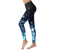Cocila Christmas Fleece Leggings for Women - Plus Size High Waist Tights, Patterned Gym Wear, Lace and Sequin Options (Blue, XXL)