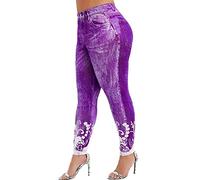 Cocila Christmas Leggings Jogging Bottoms Women Petite Warm Tights for Women Shiny Leggings Women Fleece Lined Joggers Womens Navy Ladies Black Cropped Trousers Deal of The Day (Purple, L)