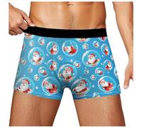 Cocila Christmas Underwear Boxers Mens Bamboo Men Pants Cotton Slips Touch Midi Full-Seat Skateboarding Ice Diving Softball Tennis Swim For Uk Under High Waist Rafting Underpants American Football
