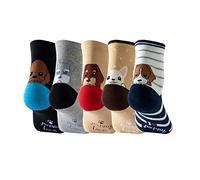 Cocila Compression Socks For Women Womens Animal Themed Five Pairs Set Daily Cute Letter (Multicolor, One Size) Black 4-7 Breathable Ladies Multipack Sock Size 8 Thick Sports Diabetic 4-8 Ankle