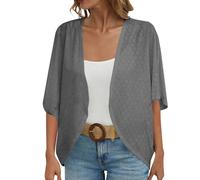 Cocila Daily Deals Women Lightweight Cardigan 2083 UK Circle Short Sleeve Spring and Summer Solid Color Cardigan Casual Breathable Tops Loose Sweater Elegant Cropped Ca Ladies Gifts Ideas Clearance