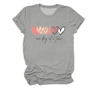 Cocila Daily Deals Women Sports T Shirt at A Time Love Print Multi Color Multi Size Round Neck Short Sleeve Street One Women Clothing Teal Satin Vest Top Animal Pr Warehouse Clearance Bargains Sale