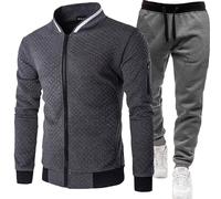 Cocila Deal of The Day Today Mens Tracksuit Set Fall and Winter Casual Plaid Zipper Baseball Uniform Color Matching Sweatshirt Hoodie Corset Sweatpants Portly Suits Ladies Gift Sets Sale Clearance