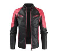 Cocila Deal of The Day Today [Must Have for Stylish Men] Men's Retro Casual Leather Jacket Wolf Leather Jacket Blazers for Men UK Khaki Green Denim Jacket Mens Summer Mot Black of Friday