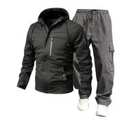 Cocila Deal of The Day Today Sale 2024 Spring and Fall Rushing Jacket Combination Work Pants Medium Suit Black Tracksuit Bottoms Mens Loose Fit Mens Cotton Tracksuit Bottoms L Black of Friday Deals