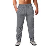 Cocila Deal of The Day Today Sale Men's Spring and Summer Pinstripe Cotton and Casual Sports Pants Stocking Gift Black Scrubs Trousers Men Mens Cargo Trousers 40 Waist Black Wor Outlet Clearance UK