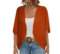 Cocila Deal of The Day Today Sale Women Lightweight Cardigan 2111 UK Circle Short Sleeve Spring and Summer Solid Color Cardigan Casual Breathable Tops Loose Sweater Elegant Crop Warehouse Clearance