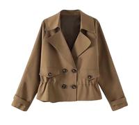 Cocila Deal Of The Day Today Sale Women's Casual Long Sleeve Lapel Drawstring Double Breasted Short Trench Coat Jackets for Women Small Ladies Long Rain Mac Cycling Waterproofs Trenc Sale Clearance