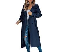 Cocila Deal Of The Day Today Sale Women's Trench Coat Long Double Breasted Fall Fashion 2023 Classic Lapel Slim Overcoat Outerwear With Belt Jacket Retro Womens Purple Lightweight J Sales Clearance
