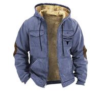 Cocila Deals Men's Winter Plus Velvet Thickened Double Pocket Western Cowboy 3D Printed Hooded Brown Warm Cotton Jacket Puffy Coat for Men Mens Military Trench Coat Scho Early Black of Friday Deals