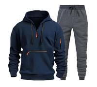 Cocila Deals of The Day Men's Tracksuits Spring and Autumn Winter Long Sleeved Corduroy Solid Color Half Zip Patch Top Sweatpants Casual Loose Suit Man Jacket Suit Tr Warehouse Clearance UK Pallets