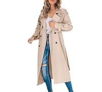 Cocila Deals Of The Day Women's Trench Coat Long Double Breasted Fall Fashion 2023 Classic Lapel Slim Overcoat Outerwear With Belt Jacket Retro Womens Purple Lightweight Jacket Ra Sale Clearance 1P