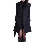 Cocila Fashion Warm Button Loose Winter Coat Sleeve Jacket Long With Belt Women Women's Fitted Windbreaker Lightweight Pea Coats For Uk Womens Puffer Hood