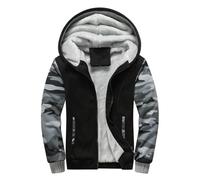 Cocila Flash Deals Of The Day Men's Zipper Padded Hooded Sweatshirts for Men UK Cardigan Hooded Jacket Padded and Thickened Solid Color Puffy Jacket Large Tall Fashion Sweatsh Black of Friday Deals