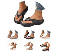 Cocila Flip Flops for Women Orthopedic Sandals Arch Support Soft Wedge Thong Lightweight Sandals Platform Recovery Flipflops Dressy Slip On Walking Summer Beach Shoes
