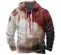 Cocila For Men Blood Graphic Sweatshirt With Pockets Halloween Novelty Lightweight (Grey, S) Funny Costume Mens Smart Junmers Boxing Hoodies Christmas Hoodie 4Xl Winter Uk Black Military Corset